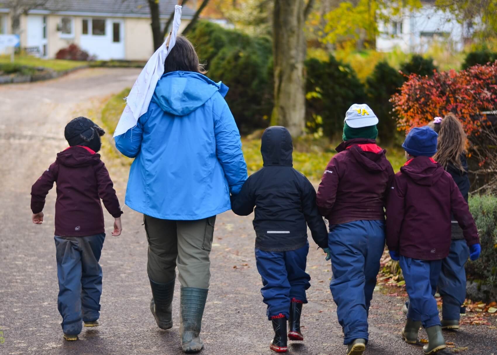 Children setting off on an adventure at Nature Nurture with Terri Harrison