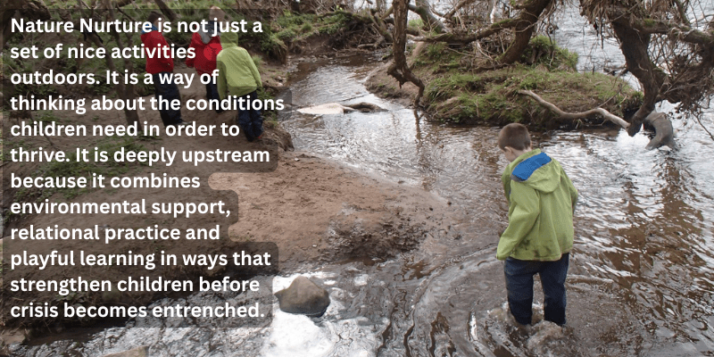 Upstream Thinking in ASN; boy paddling in a river