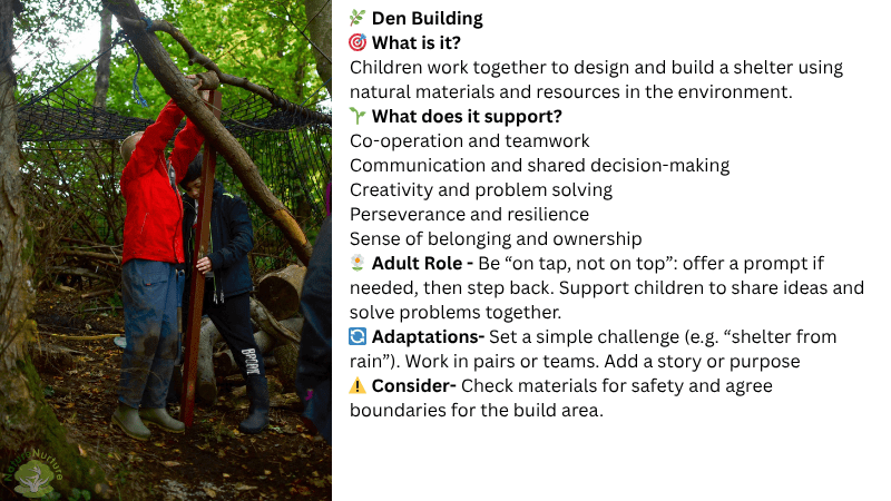 Games and Activities - Den building