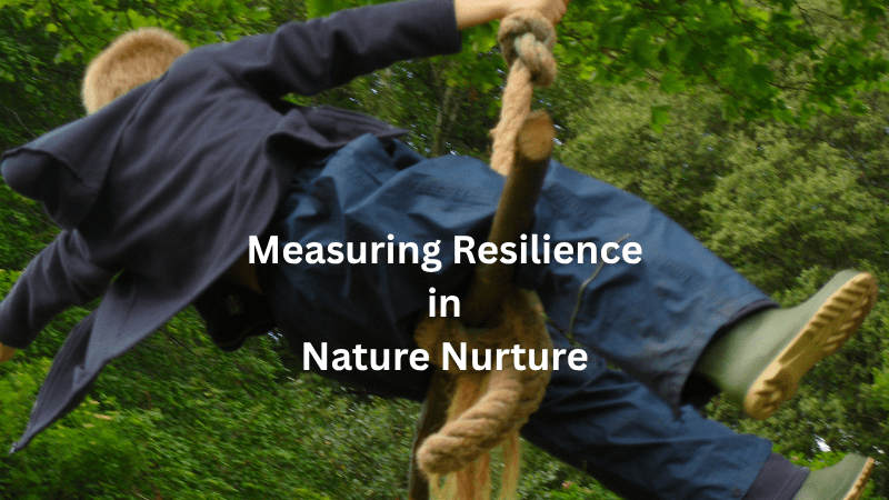 Measuring Resilience in Nature Nurture title image: boy swinging high on a rope swing