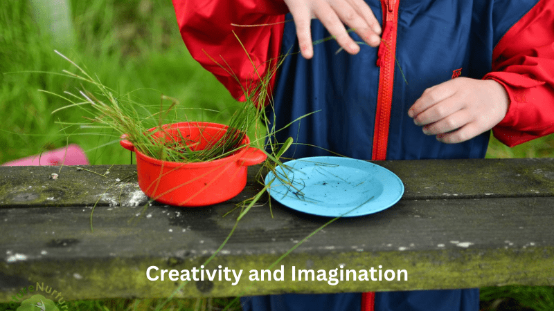 Creativity and Imagination – child playing in the mud kitchen 