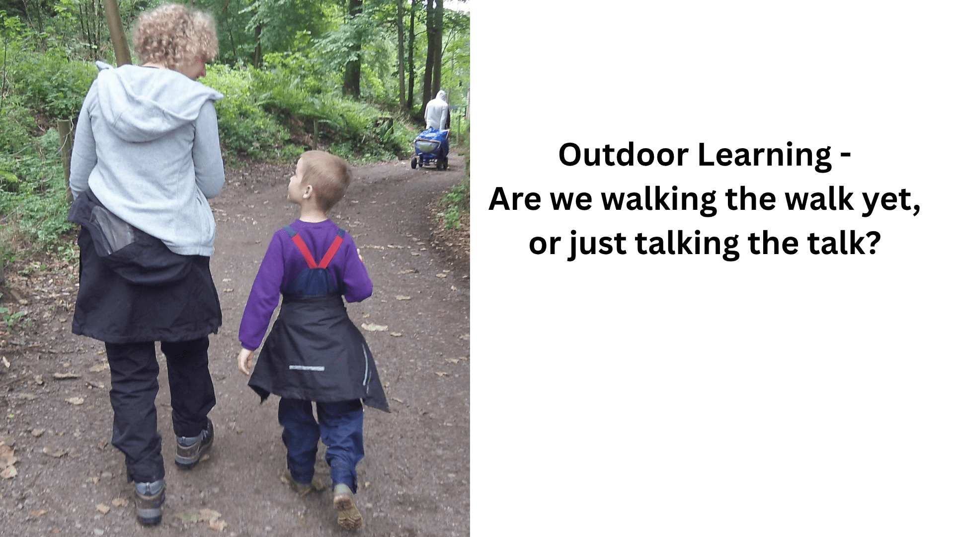 adult and child walking together